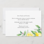 Invitation Fête des mariées Changer la date Lemons Green (Dos)