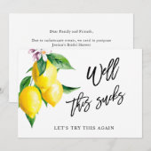 Invitation Fête des mariées Changer la date Lemons Green (Devant / Derrière)