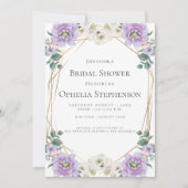 Invitation FÊTE DES MARIÉES | Châssis de pivoines de lavande  (Devant)