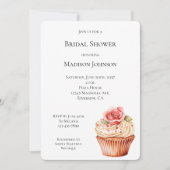 Invitation Fête des mariées Chic Blush Rose Cupcake (Devant)