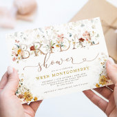 Invitation Fête des mariées chic Boho Botanical Garden Flower