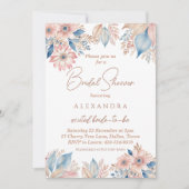 Invitation Fête des mariées Chic Boho Rose Floral (Devant)