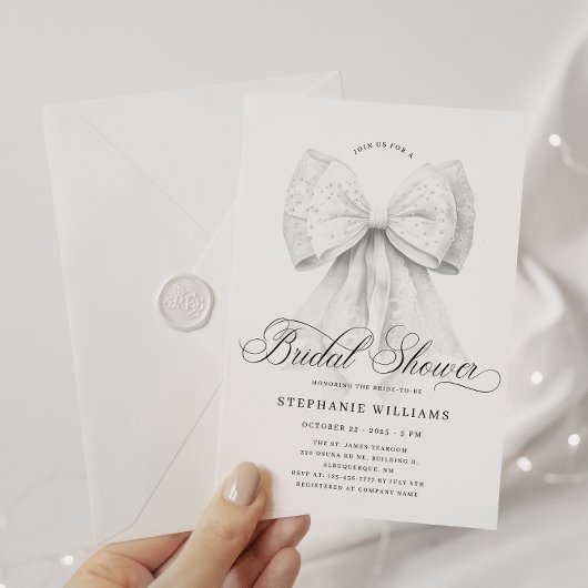 Invitation Fête des mariées Chic Bow