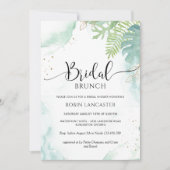Invitation Fête des mariées chic/Brunch Bleu et vert verdure (Devant)