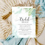 Invitation Fête des mariées chic/Brunch Bleu et vert verdure<br><div class="desc">Fête des mariées/brunch/couples invitation à la douche avec élégante verdure bleue et verte et taches d'aquarelle délicates présentant les détails de votre événement. "Bridal" en calligraphie manuscrite moderne. Possibilité de changer le texte "Brunch" en "douche", "couples douche"... pour répondre aux besoins de votre événement en utilisant la zone de texte...</div>