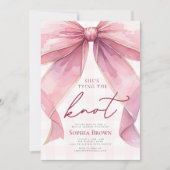 Invitation Fête des mariées Chic Coquette Rose Bow (Devant)