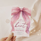 Invitation Fête des mariées Chic Coquette Rose Bow