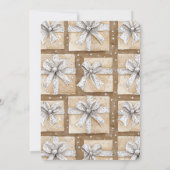 Invitation Fête des mariées chic Crème argentée Glam Bow (Dos)