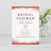 Invitation Fête des mariées chic en argile rouille rouge (Debout devant)