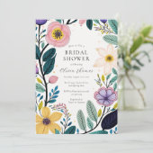 Invitation Fête des mariées chic fleur sauvage (Debout devant)