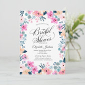 Invitation Fête des mariées Chic Garden Rose Flowers (Debout devant)