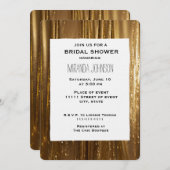 Invitation Fête des mariées Chic Gold Tinsel Stripes (Devant / Derrière)