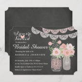 Invitation Fête des mariées Chic Mason Jar & Chalk (Devant / Derrière)
