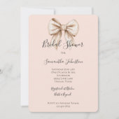 Invitation Fête des mariées Chic Peach Cream Bow (Devant)