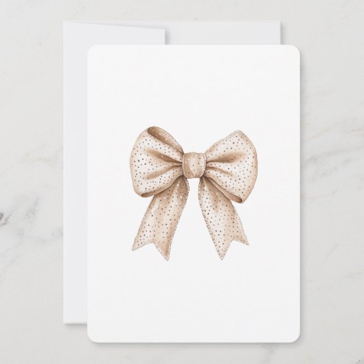 Invitation Fête des mariées Chic Peach White Bow (Dos)