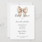 Invitation Fête des mariées Chic Peach White Bow (Devant)