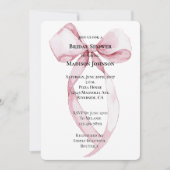 Invitation Fête des mariées Chic Pink Bow (Devant)