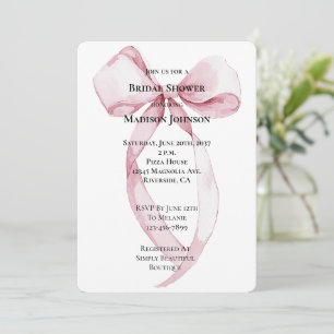 Invitation Fête des mariées Chic Pink Bow
