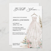 Invitation Fête des mariées chic Robe Mariage Pampas Grass (Devant / Derrière)