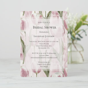 Invitation Fête des mariées Chic Rose Tulip Fleurs