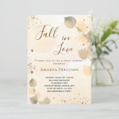 Invitation Fête des mariées chute de parties scintillant doré (Debout devant)