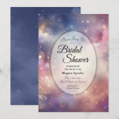 Invitation Fête des mariées ciel étoilé chatoyant (Devant / Derrière)
