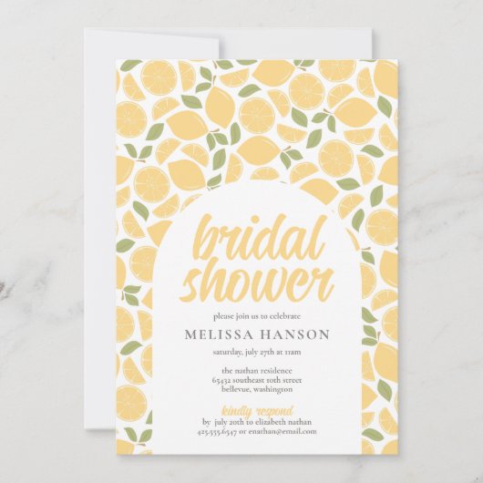 Invitation Fête des mariées citron (Devant)