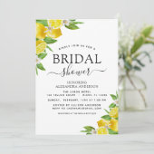 Invitation Fête des mariées Citron Aquarelle Citrus Jaune (Debout devant)