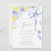 Invitation Fête des mariées Citron bleu Coquette (Devant)