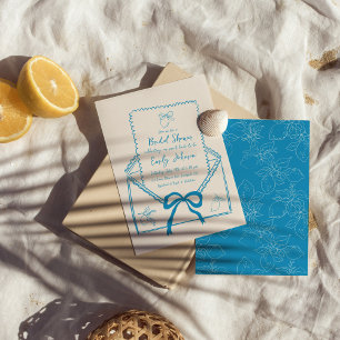 Invitation Fête des mariées Citron Bleu Mâle Levé