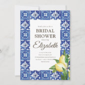 Invitation Fête des mariées Citron feuillage méditerranéen Ca (Devant)