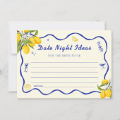 Invitation Fête des mariées Citron Italienne Date Idées Nuit (Devant)