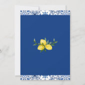 Invitation Fête des mariées citron jaune bleu italien (Dos)