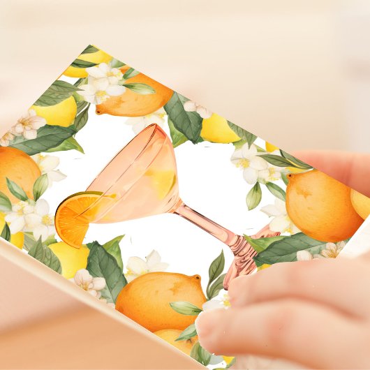 Invitation Fête des mariées Citron Orange Citrus Cocktail