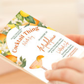 Invitation Fête des mariées Citron Orange Citrus Cocktail