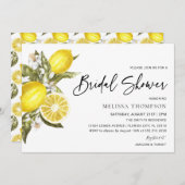 Invitation Fête des mariées citron rustique (Devant / Derrière)