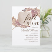 Invitation Fête des mariées Citrouille de la feuille d'aquare (Debout devant)