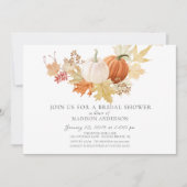 Invitation Fête des mariées Citrouille et Feuille d'automne (Devant)