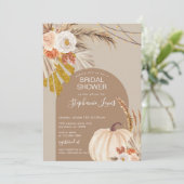 Invitation Fête des mariées Citrouille Pampas Grass (Debout devant)