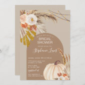 Invitation Fête des mariées Citrouille Pampas Grass (Devant / Derrière)