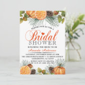 Invitation Fête des mariées Citrouille Rustique Automne (Debout devant)