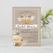 Invitation Fête des mariées Citrouille rustique Classy (Debout devant)