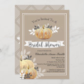 Invitation Fête des mariées Citrouille rustique Classy (Devant / Derrière)