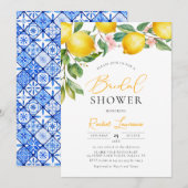 Invitation Fête des mariées Citrus de Citron Méditerranée (Devant / Derrière)