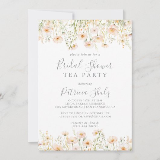 Invitation Fête des mariées classique à base de roussissement (Devant)