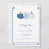 Invitation Fête des mariées Classique Citrouille Bleue Et Bla (Devant)