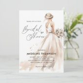 Invitation Fête des mariées classique Elegant Bride Mariage (Debout devant)