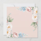 Invitation Fête des mariées classique Fleurs bleues douces et (Dos)