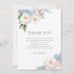 Invitation Fête des mariées classique Fleurs bleues douces et