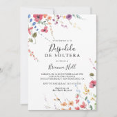 Invitation Fête des mariées classique florale sauvage de coul (Devant)